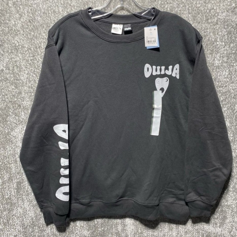 NWT Ouija Board Grey Sweatshirt Spooky Halloween Horror October Fall Festive New